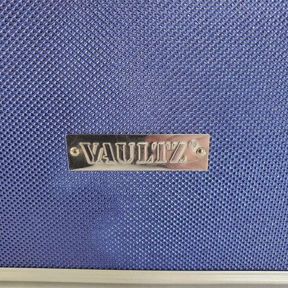 Vaultz Locking Supplies Pencil Box Carrying Case Blue Silver - Picture 9 of 9